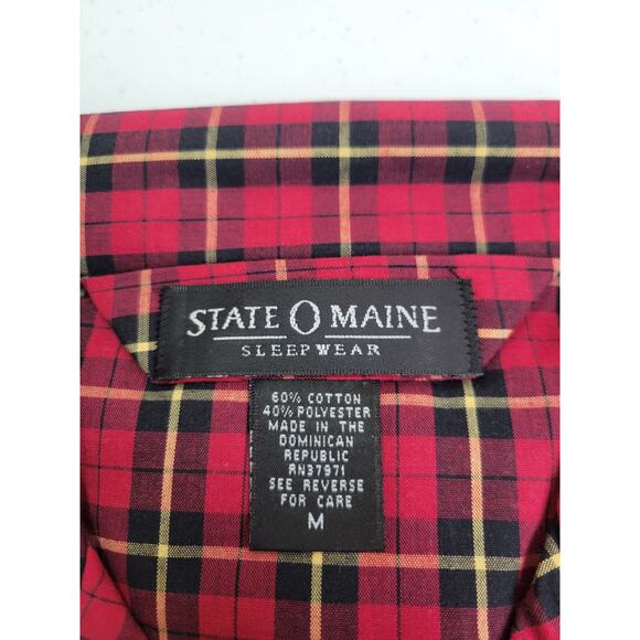 NWT State O Maine Red Plaid Flannel Sleepwear Pajama Set Men's Size Medium - Picture 2 of 9
